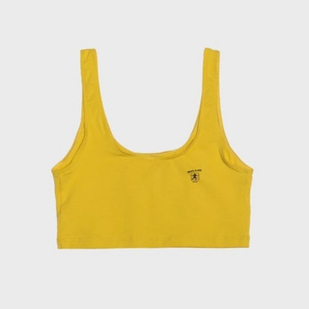 Sporty & Rich Wellness Group Yellow Crop Tank XS